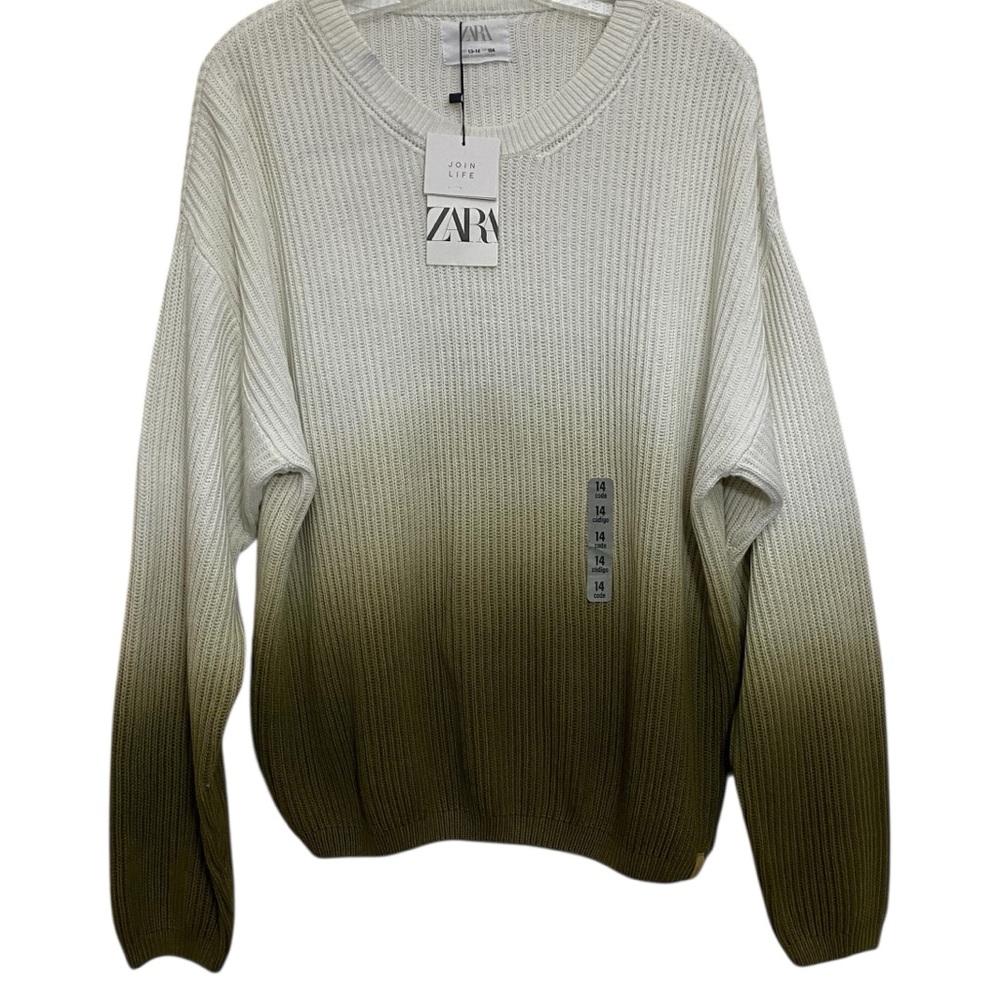 Zara Ombre Knit Sweater in Cream and Brown